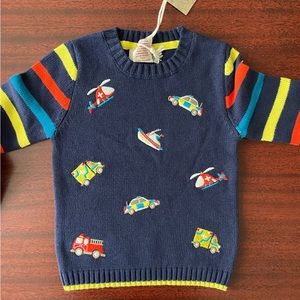 Ministry of Rascals Ambulance Fire Truck Helicopter Embroidered Toddler Sweater